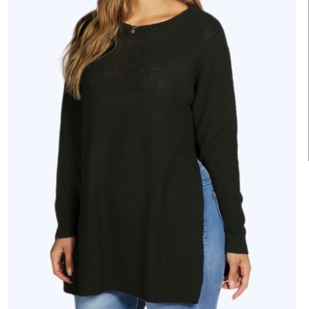 Black Long Sleeve Knit Sweater